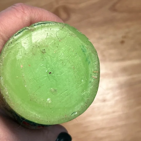 Green Holiday Candle with Red and Gold Accents - Picture 3 of 5